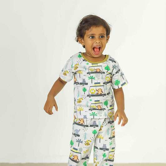Animals in City Print, Unisex Pyjamas Set