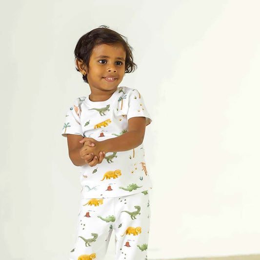Dinosaur family multicolor Unisex Pyjamas Set
