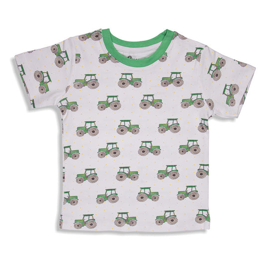 Green Tractor Print, Unisex Pyjamas Set