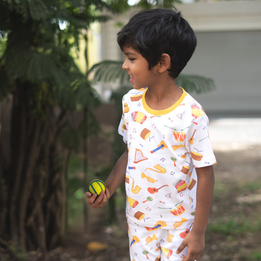 Music Instrument Print Unisex Pyjamas Set