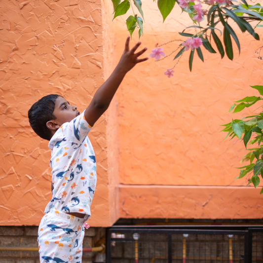 Whale & Octopus Print Unisex Pyjamas Set