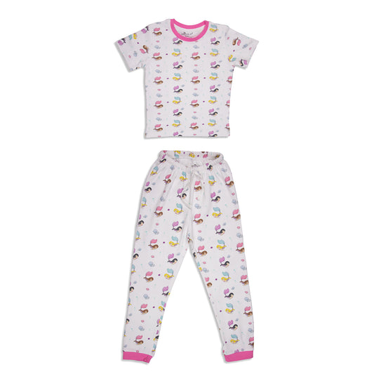 Mermaid Print, Unisex Pyjamas Set for Girls