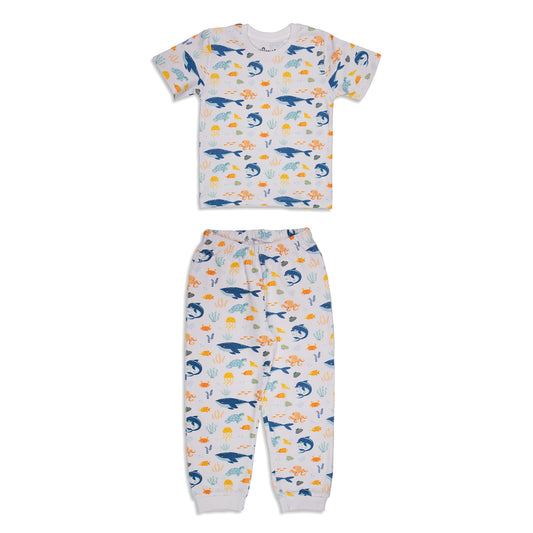 Whale & Octopus Print Unisex Pyjamas Set