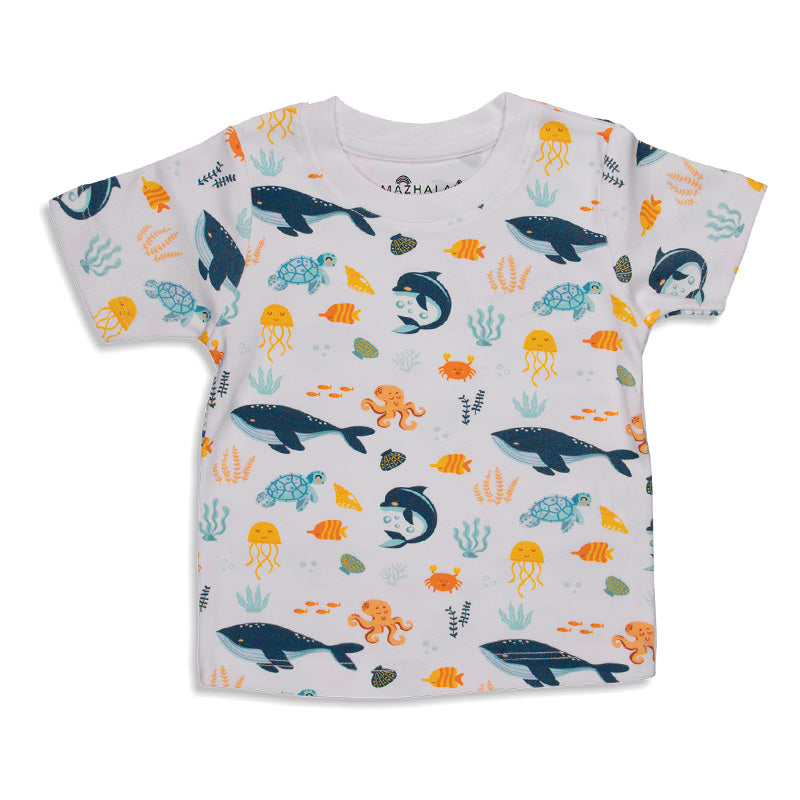 Whale & Octopus Print Unisex Pyjamas Set