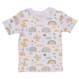 Rainbow & Clouds Print, Unisex Pyjamas Set